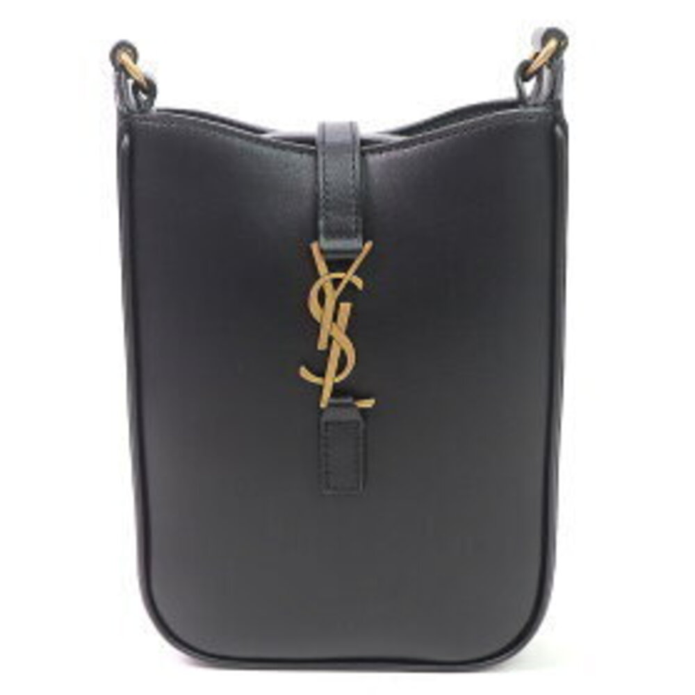 Yves Saint Laurent LE Pouch Crossbody Bag Black Calfskin YSL Monogram shoulder - Picture 2 of 7